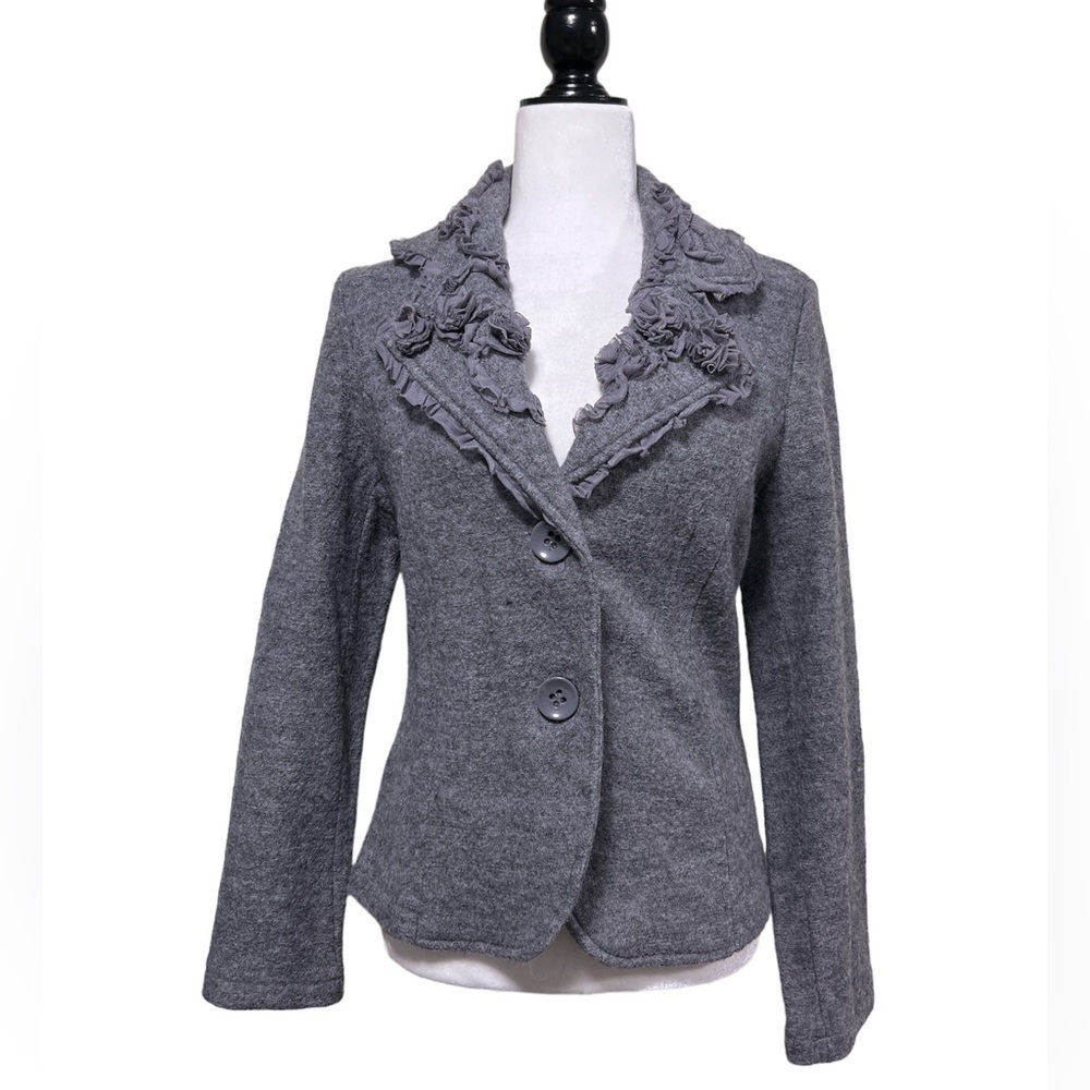 Lisa International Pure Wool Floral Blazer
